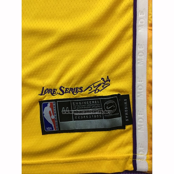 Camiseta Los Angeles Lakers Lebron James NO 23 Ciudad 2019-20 Amarillo